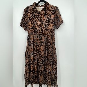 Ivy City Co Animal Print Leopard Dress L